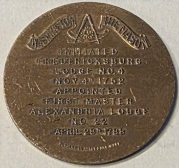 1932 George Washington Masonic Bronze Medal – Bicentennial Commemorative