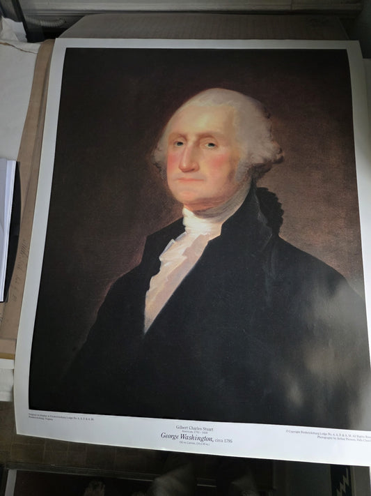 George Washington Portrait (circa 1795) – Gilbert Stuart Reproduction – From the Collection of Fredericksburg Lodge No. 4
