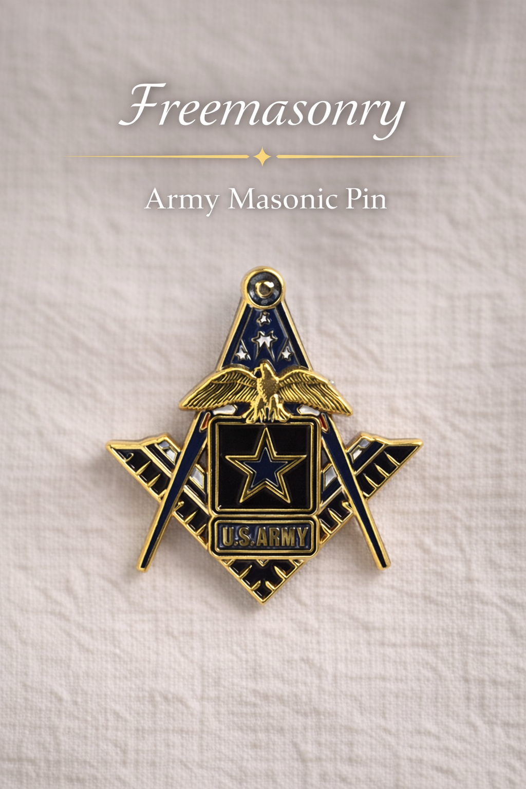 United States Army Masonic Pin – Square & Compasses – 1.25"