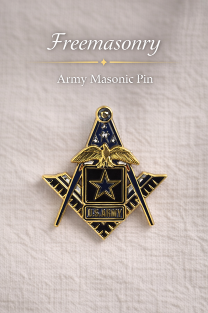 United States Army Masonic Pin – Square & Compasses – 1.25"